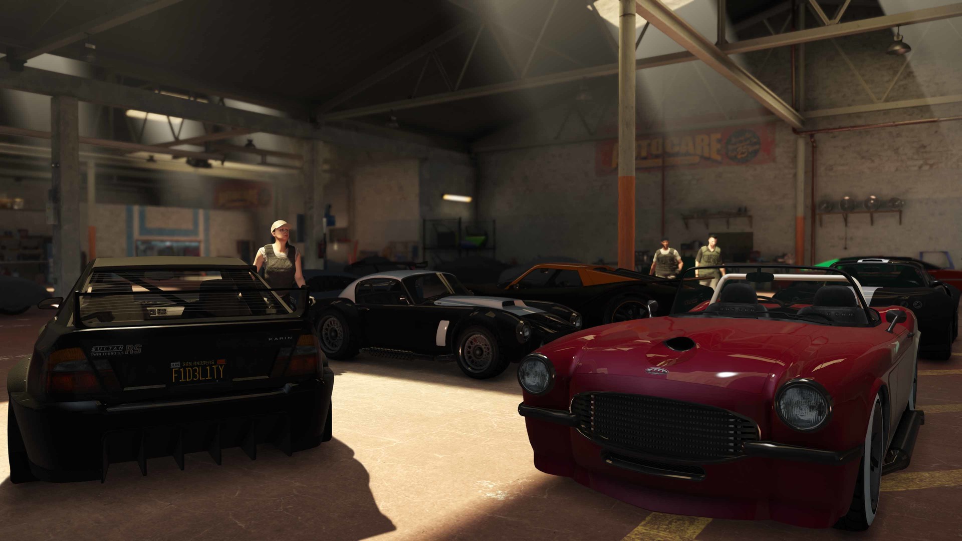 Warehouse classic car meet in GTA V — car meet events on a free FiveM server